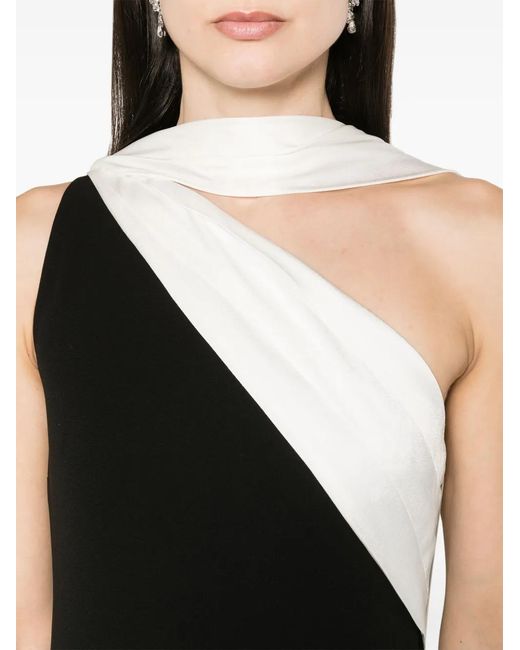 Roland Mouret Black Asymmetric Cady Gown