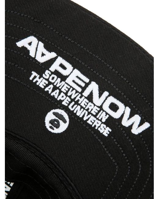 Aape By A Bathing Ape Black Moonface Logo-Patch Cap for men