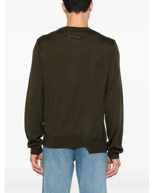 MM6 by Maison Margiela Black Panelled Sweater for men
