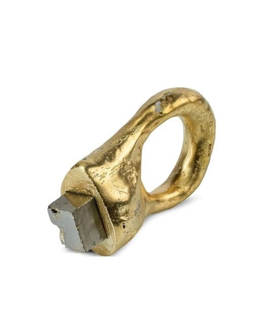 Bague Giant Roman Pyrite En Plaqué Parts Of 4 en coloris Metallic