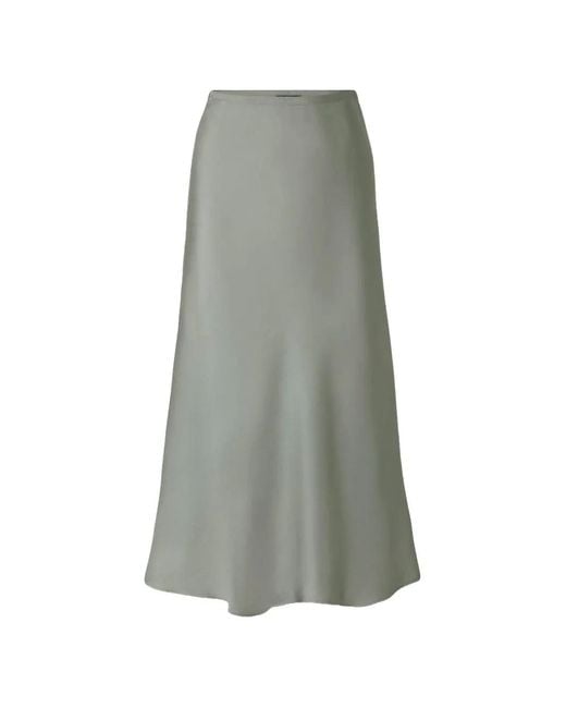 Soeur Gray Fever Satin-Finish Midi Skirt