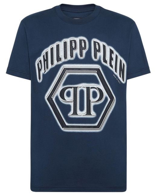 Philipp Plein T-Shirt mit Logo-Print in Blue für Herren