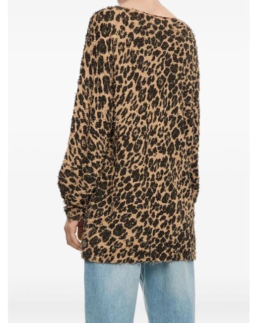 Bimba Y Lola Brown Animal Print Jumper