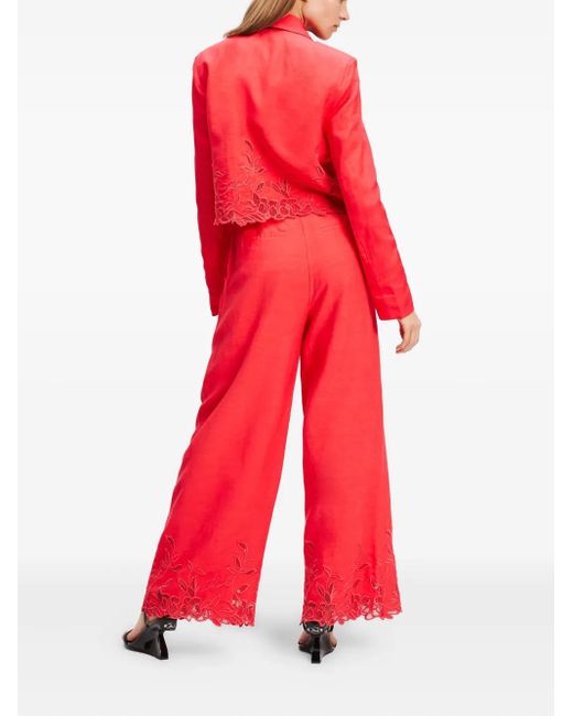 Pantalones con diseño bordado Karl Lagerfeld de color Red