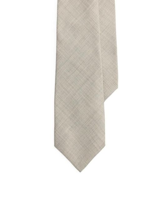 Ralph Lauren White Woven Cashmere-Silk Tie for men