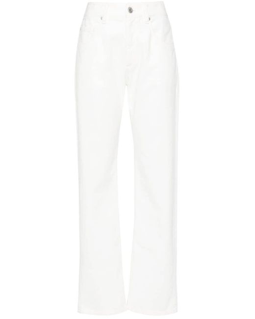 Brunello Cucinelli White Mid-rise Straight-leg Jeans