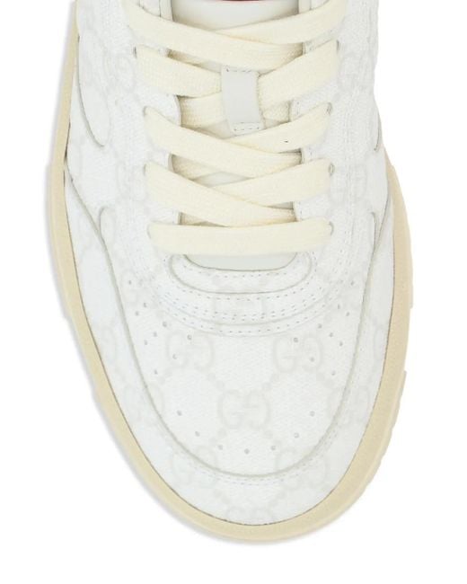 Gucci White Re-Web Sneakers
