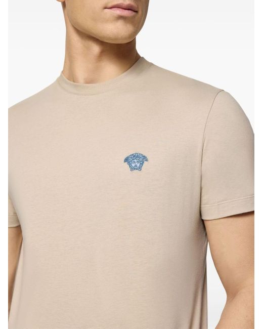 Versace T-Shirt mit Medusa-Applikation in Natural für Herren