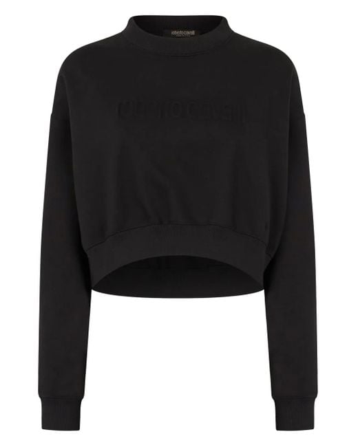 Roberto Cavalli Black Cropped Sweatshirt