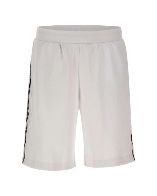 EA7 White Logo Tape Shorts for men