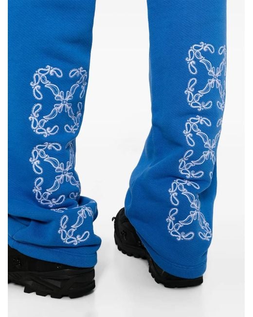 Off-White c/o Virgil Abloh Blue Bandana Arrows Drawstring Sweatpants for men