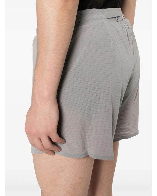 Y-3 Gray Checked Running Shorts for men