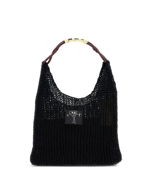 Borsa A Spalla Con Applicazione Logo di Plan C in Black