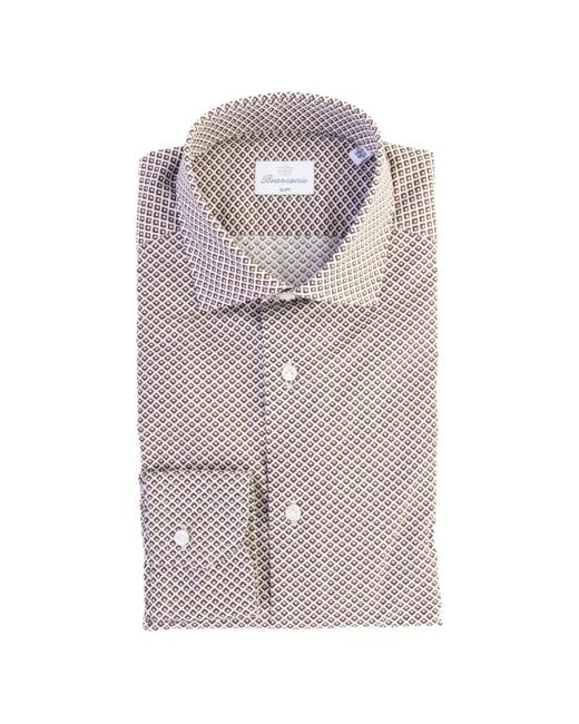 BRANCACCIO Gray Geometric-Print Shirt for men