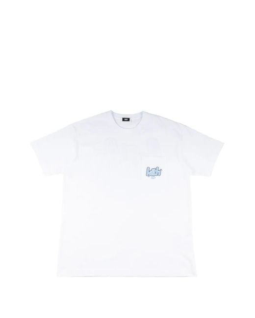 Kith White Japan Bubbles Stars Logo-Print Pocket-Detail T-Shirt for men
