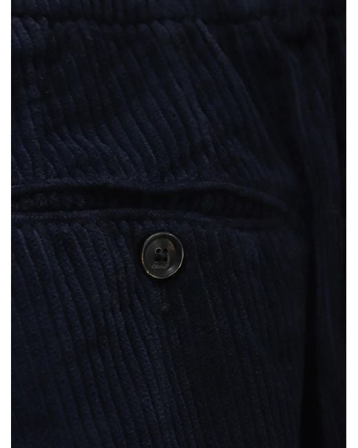 Cruna Black Mitte Corduroy Drawstring Trousers for men