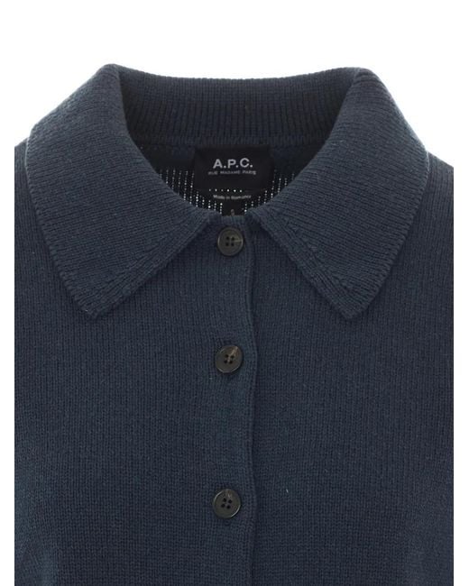 A.P.C. Blue Button-Up Cardigan