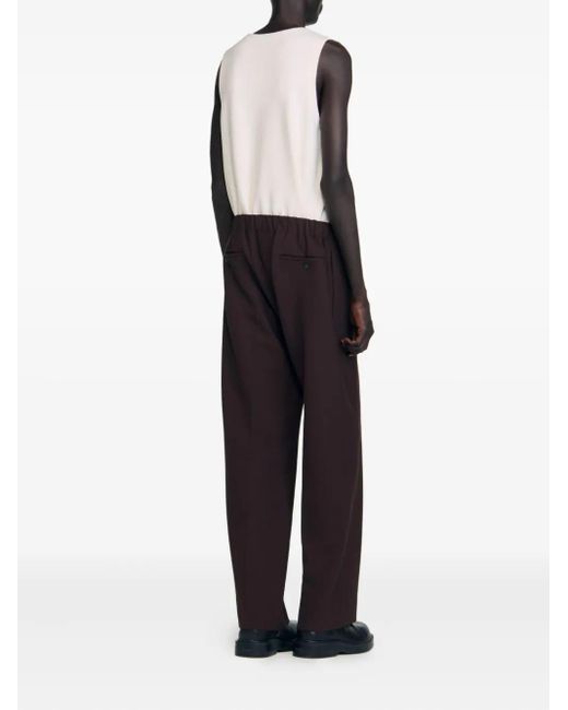 Pantaloni Con Vita Elasticizzata di Sandro in Brown da Uomo