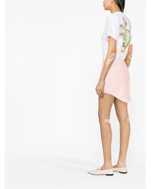 Casablanca Pink Tailored Wool Mini Skirt