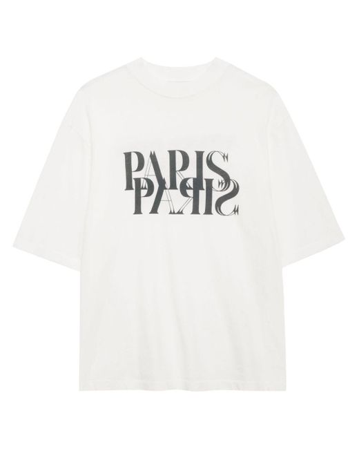 Anine Bing White Avi Tee Paris T-shirt