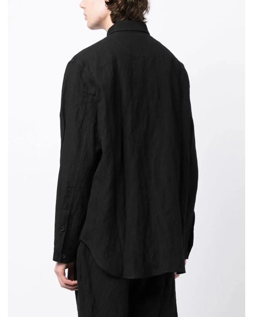 Forme D'expression Black Button-Up Long-Sleeved Shirt for men