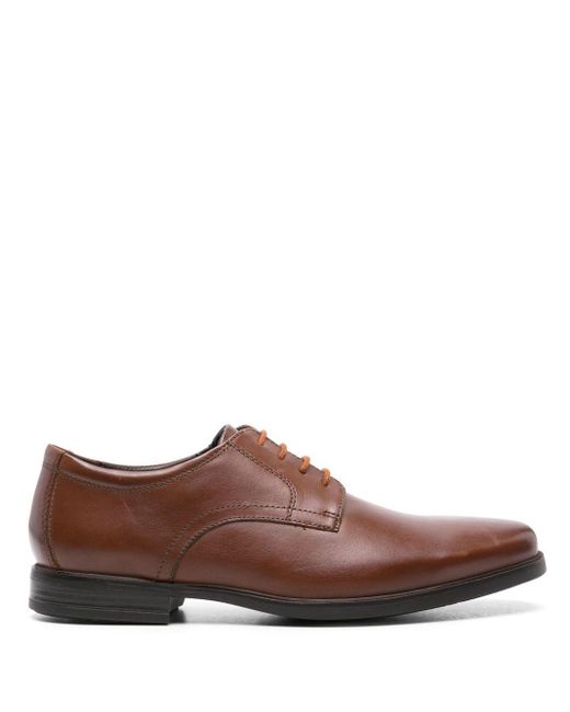 Clarks Brown Howard Leather Derby Shoes for men
