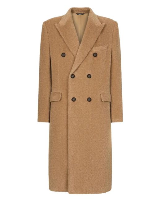 Abrigo de lana con doble botonadura Dolce & Gabbana de hombre de color Natural