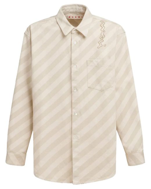 Camicia A Righe di Marni in White da Uomo