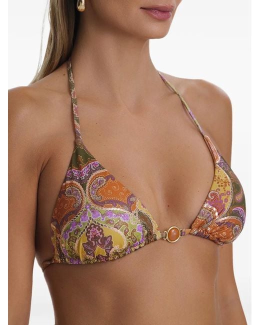 SOFIA ERHAN White Rosie Paisley-Print Bikini