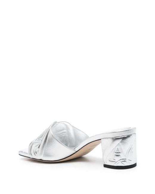 McQueen Metallic Leather Heel Sandals