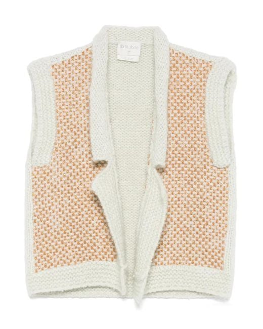 Forte Forte Natural Natte' Tweed And Boucle' Knit Vest