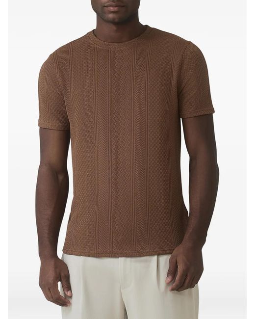 Mauvais Brown Cedro Ribbed-Knit T-Shirt for men
