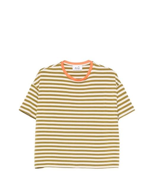Niu Metallic Striped T-Shirt