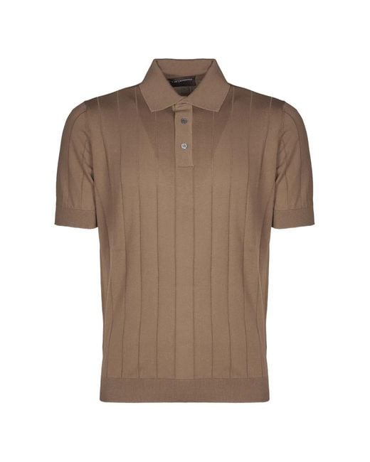 FILIPPO DE LAURENTIIS Brown Short-Sleeves Polo Shirt for men