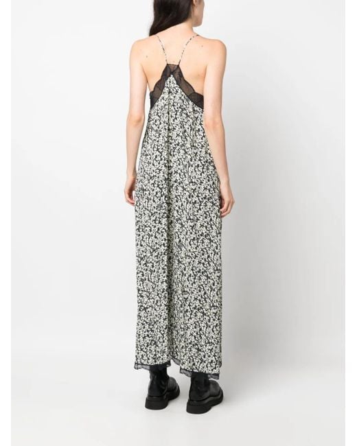 Zadig & Voltaire White Risty Floral-Print Midi Dress