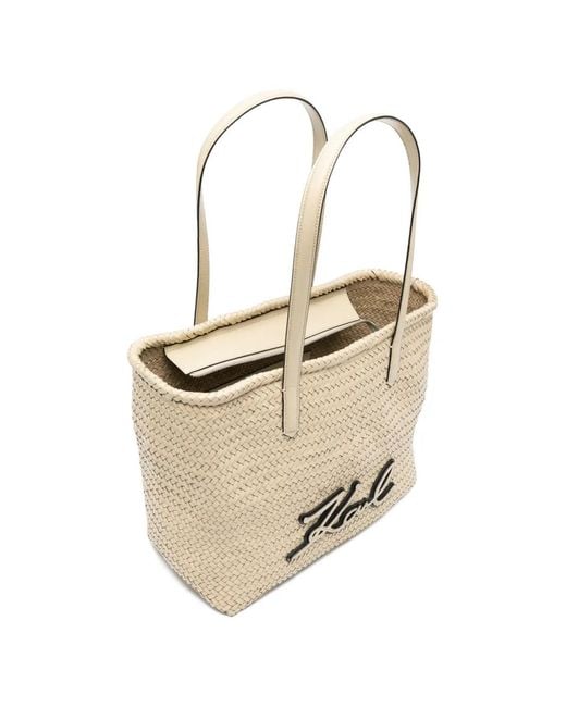 Karl Lagerfeld White Top-Handles Tote Bag