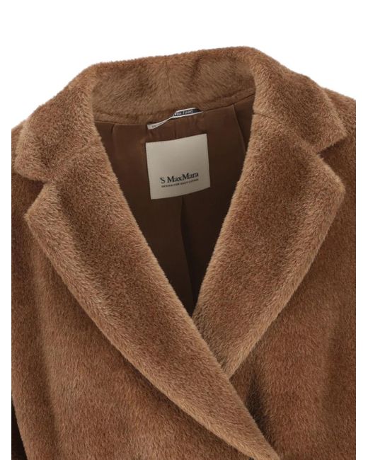 Max Mara Brown Double-Breasted Wool Coat