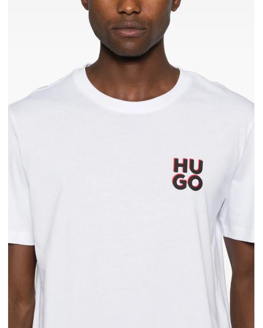 HUGO White Logo-Print T-Shirt (Pack Of Two) for men
