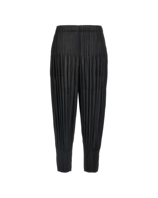 Pleats Please Issey Miyake Black Pleated Trousers