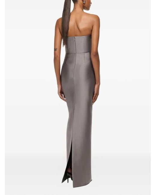 Roland Mouret Purple Square-Neck Crystal-Trim Gown
