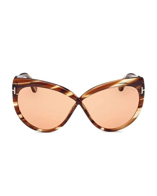 Tom Ford Natural Oversized-Frame Sunglasses