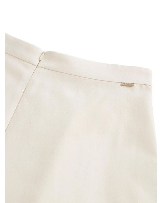 Woolrich White High Waist Mini Skirt With Concealed Zip