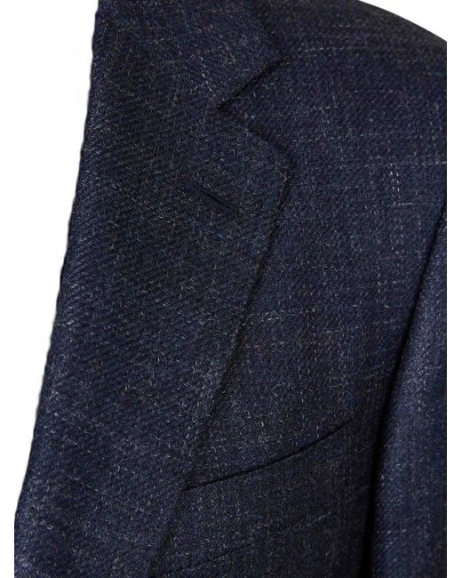 Canali Blue Single-Breasted Blazer for men
