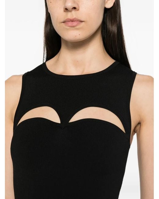 Elisabetta Franchi Black Cut-Out Rear-Zip Dress