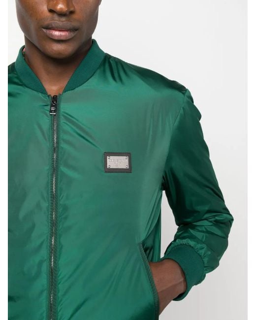 Dolce & Gabbana Green Logo-Tag Track Jacket for men