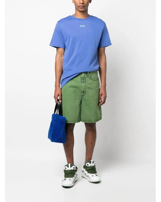 Gcds Blue Logo T-shirt for men