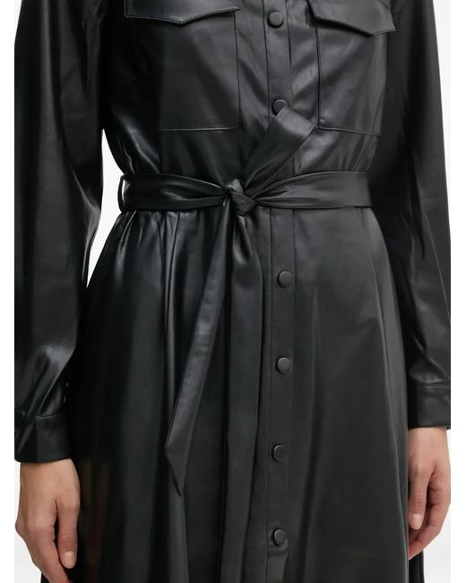 Ouí Black Belted Midi Dress