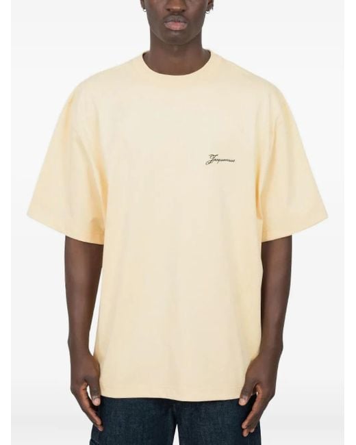 Jacquemus Natural Dumbbell-Print Cotton T-Shirt for men