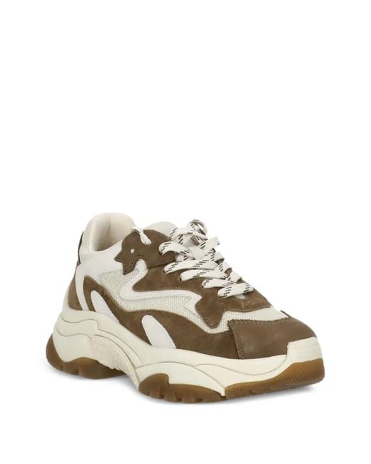 Ash White Paneled Sneakers