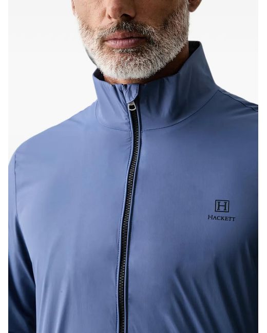 Hackett Blue Logo-Detail Zip-Fastening Jacket for men